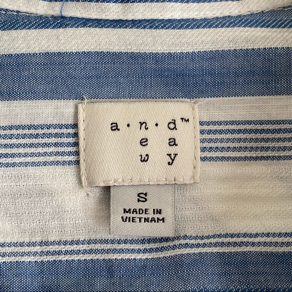 A New Day Stripe Button Down Shirt Blouse Top - Picture 7 of 9